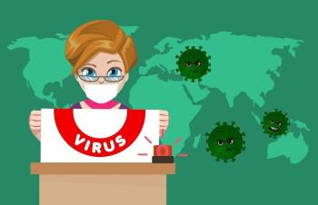 Verspreiding Coronavirus wereldwijd illustratie