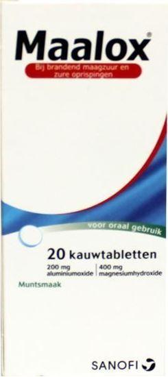 Afbeelding van Maalox 200mg/400mg 20tb