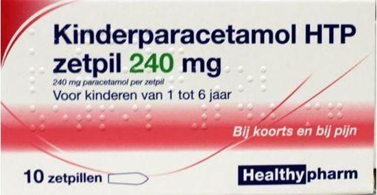 Afbeelding van Healthypharm Paracetamol kind 240mg 10zp