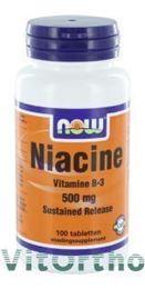 Afbeeldingen van NOW Niacine 500 mg vitamine B3 geleidelijke afgifte