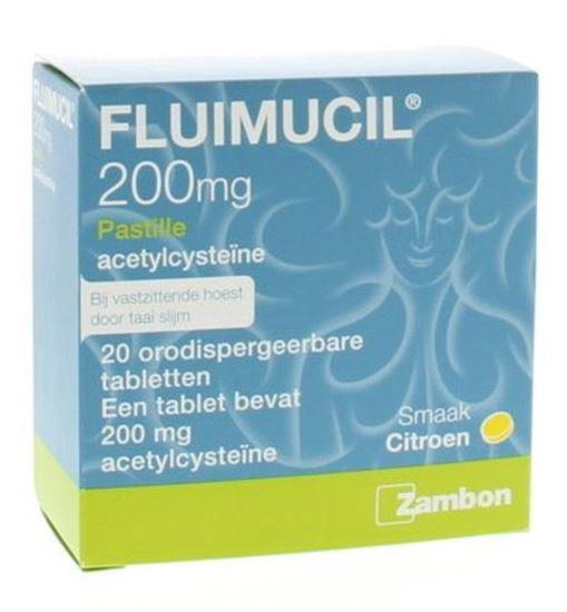 Afbeelding van Fluimucil pastilles 200mg 20st