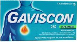 Afbeeldingen van Gaviscon 250 kauwtabletten pepermunt 16tb