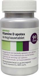 Afbeeldingen van Apotex Vitamine D fruit 10 mcg kauwtablet