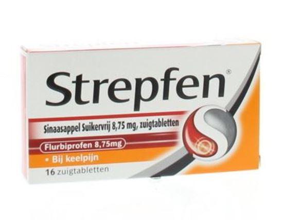 Afbeelding van Strepfen sinaasappel suikervrij zuigtabletten 16tb