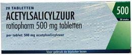 Acetylsalicylzuur Pch 500mg 20tb