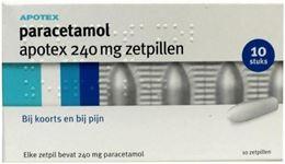 Afbeeldingen van Apotex Paracetamol 240mg zetpil 10st