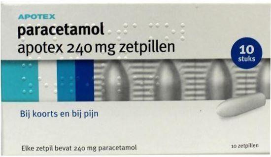 Afbeelding van Apotex Paracetamol 240mg zetpil 10st