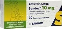 Afbeeldingen van Sandoz Cetirizine 10mg 30tb