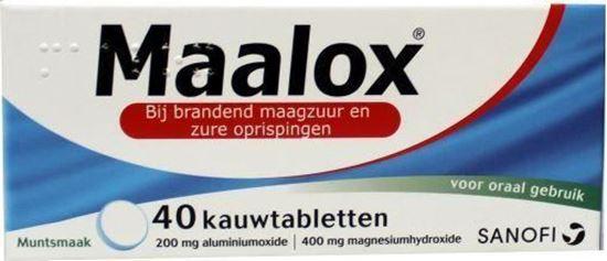 Afbeelding van Maalox 200mg/400mg 40tb