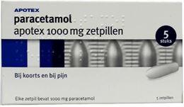 Afbeeldingen van Apotex Paracetamol 1000mg zetpil 5st