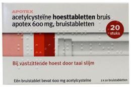 Afbeeldingen van Apotex Acetylcysteine 600mg bruistablet 20tb