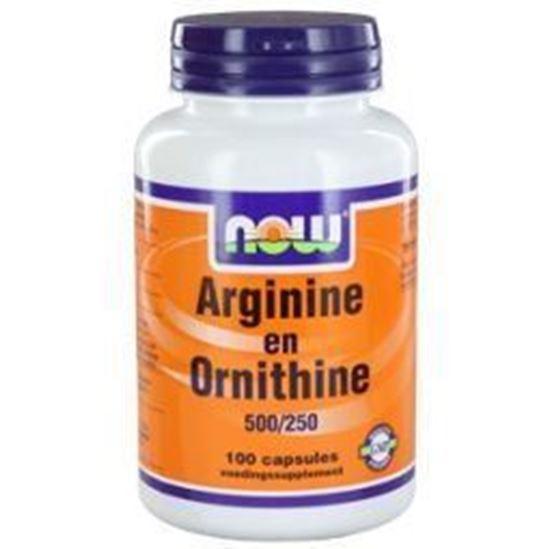 Afbeelding van NOW Arginine & Ornithine 500/250 mg