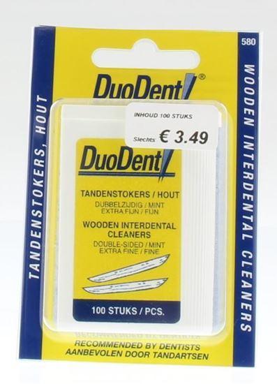 Afbeelding van Duodent Tandenstokers hout extra small dubbelzijdig 100st