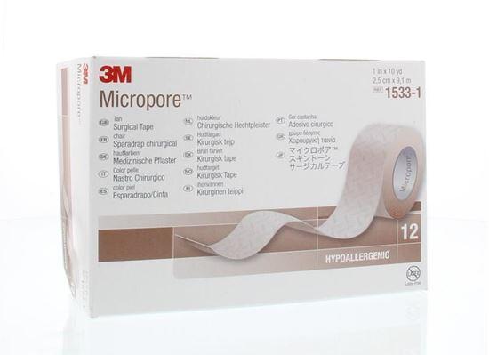 3M Micropore hechtpleister 2.5 x 9.1 huidkleur