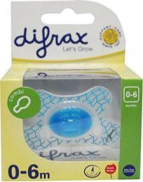 Difrax Fopspeen natural 0 - 6 maanden blauw