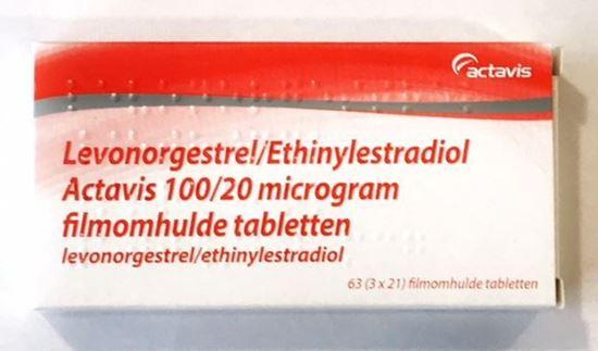 Afbeelding van Ethinylestradiol/Levonorgestrel 20/100ug 3 x 21tb