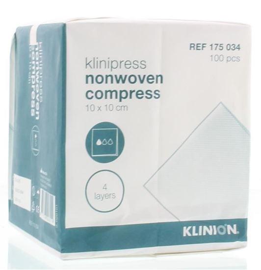 Klinion Non woven compres 10 x 10 cm 4 laags