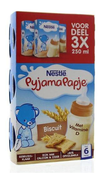 Nestle Pyjamapapje biscuit 250 ml 3 Stuks