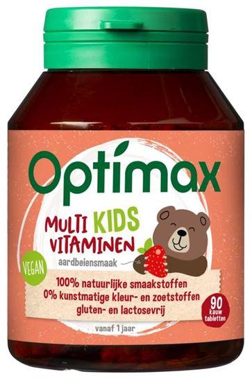 Optimax Kinder multi aardbei 90 Kauwtabletten