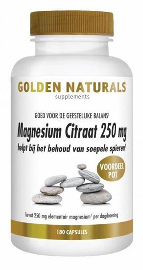 Golden Naturals Magnesium citraat 250 mg 180 Vegetarische capsules