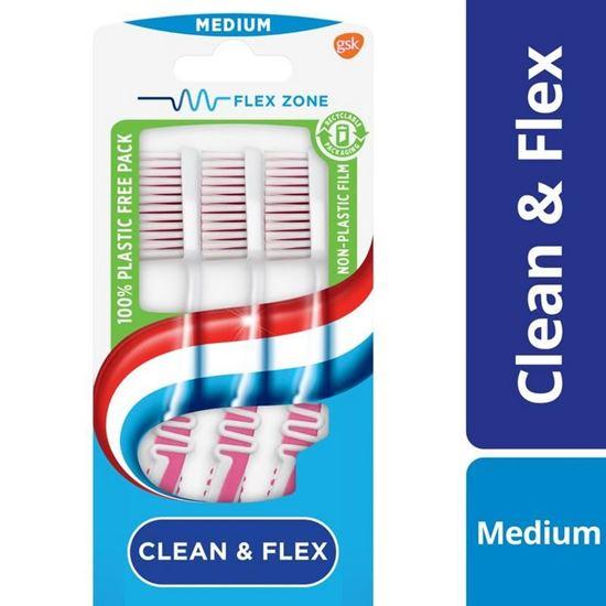 Aquafresh Tandenborstel clean & flex medium 3 Stuks