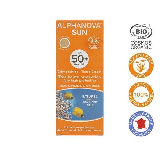 Alphanova Sun Sun vegan gekleurde dagcreme SPF50 medium tint bio 50 Gram