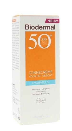 Biodermal Zonnecreme gezicht hydraplus SPF50 50 Milliliter