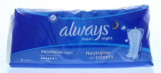 Always Maandverband profresh maxi night single 12 Stuks