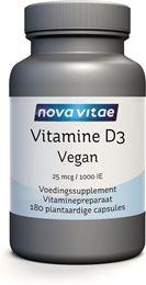 Nova Vitae Vitamine D3 1000IE 25 mcg vegan 180 Vegetarische capsules