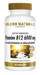 Golden Naturals Vitamine B12 6000 mcg 180 Zuigtabletten