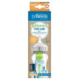 Dr Brown's Options+ brede halsfles glas 270 ml 1 Stuks