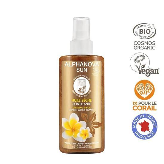 Alphanova Sun Sun vegan dry oil spray glitter bio 125 Milliliter