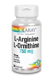 Solaray L-Arginine L-Ornithine 750 mg 50 Vegetarische capsules