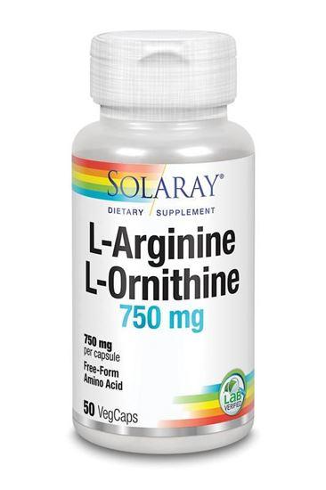 Solaray L-Arginine L-Ornithine 750 mg 50 Vegetarische capsules