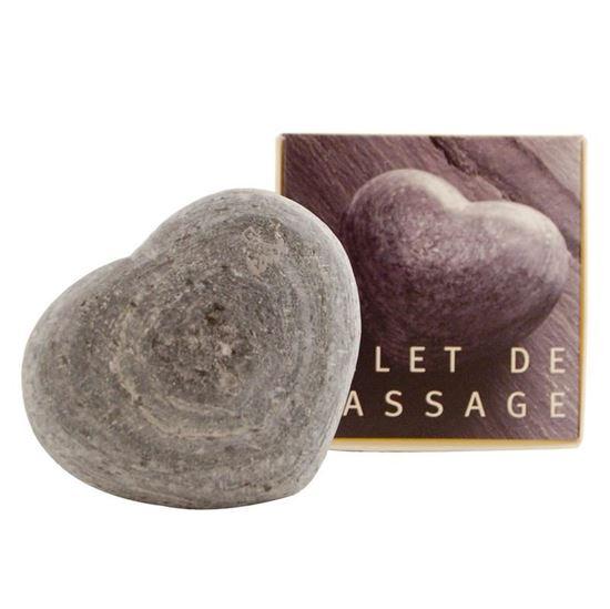 Aleppo Soap Co Massage hart leisteen zwart 1 Stuks