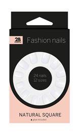 2B Nails natural square 24 Stuks