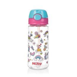 Nuby Beker zacht rietje drukknop roze 530 ml 3 jr+ 1 Stuks