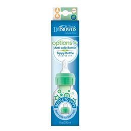 Dr Brown's Options+ overgangsfles smalle hals groen 250 ml 1 Stuks