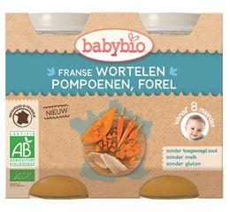 Babybio Wortel, pompoen en forel 8 maanden 200 gram bio 2 Stuks