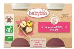 Babybio Dessert appel pruim 130 gram bio 2 Stuks