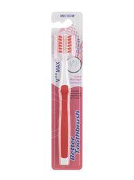 Bettertoothbrush Tandenborstel regular medium roze 1 Stuks