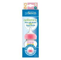 Dr Brown's Options+ bottle to sip startkit br hals 270 roze 1 Stuks