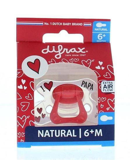 Difrax Fopspeen natural I love 6+ maanden 1 Stuks