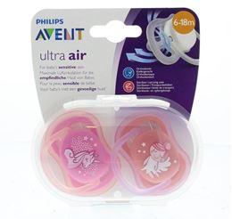 Avent Fopspeen meisje ultra air 6-18 maanden 1 Stuks