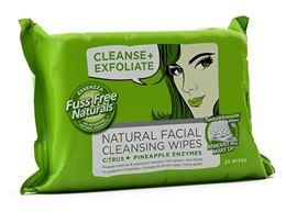 Fuss Free Nat Face wipes C+ exfoliate 25 Stuks