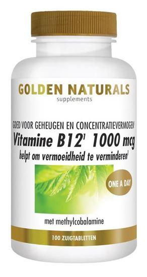 Golden Naturals Vitamine B12 1000 mcg vegan 100 Zuigtabletten