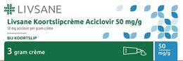 Livsane Koortslipcreme aciclovir 50 mg 3 Gram