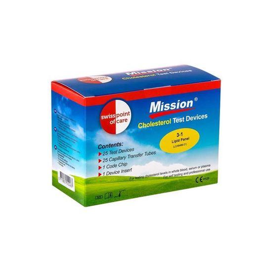 Mission 3-IN-1 Cholesterolmeter 3-in-1 (25 strips&25 capillairen) 1 Set