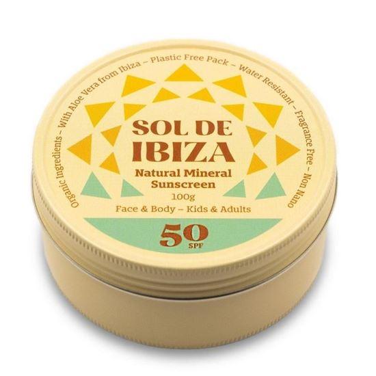 Sol de Ibiza Zonnebrand SPF50 blikje vegan 100 Gram