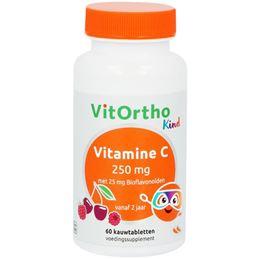 Vitortho Vitamine C 250 mg met 25 mg bioflavonoiden (kind) 60 Kauwtabletten